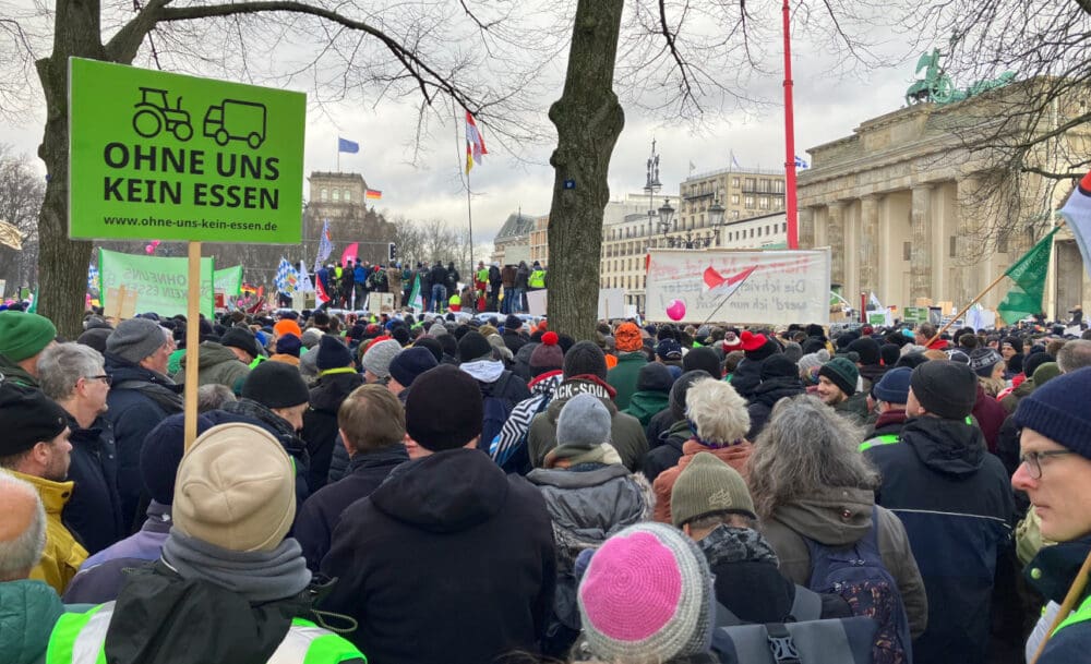 Bauernprotest Live von der großen Demo der Landwirte in Berlin